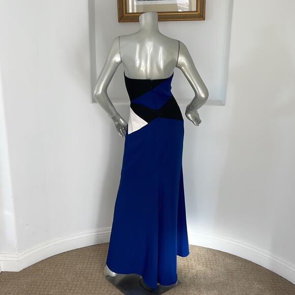 Bcbgmaxazria Audrianna Strapless Color Block Maxi Dress Size 2 - Picture 12 of 14